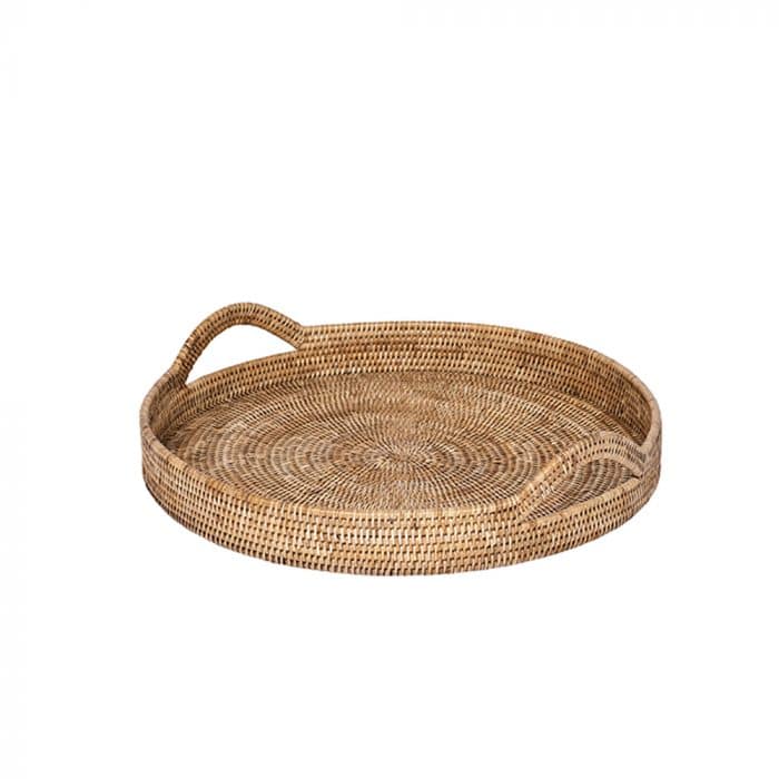 Rattan Round Tray - curved handles | The Private House Company | Yvonne ...